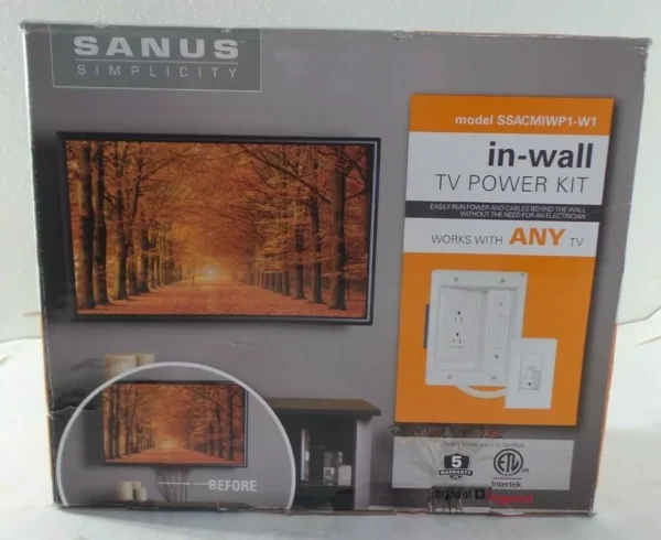 SANUS Simplicity In-wall Power and Cable Management Kit SSACMIWP1-W1 New