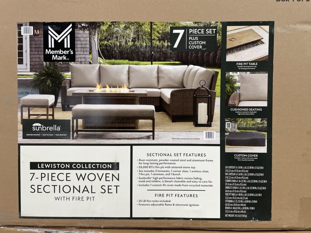 Member’s Mark Lewiston Collection 7-Piece Woven Sectional Set with Fire Pit – Luxury Outdoor Living Made Affordable